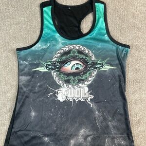Women's Green and Black Graphic Tank Top